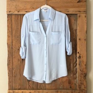 Light Blue Express Button Down Blouse